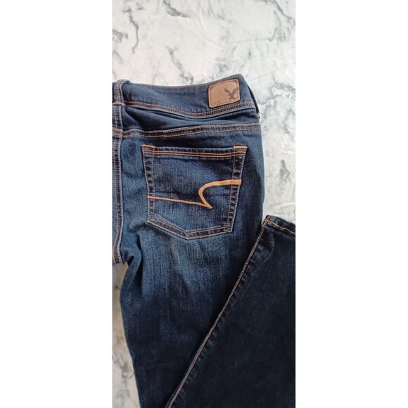 American Eagle Jeans Kick Boot Women Size 4 Short Retro Preppy Y2K Whiskering - Picture 2 of 10